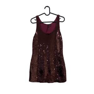 Heavy sequined tank top burgundy